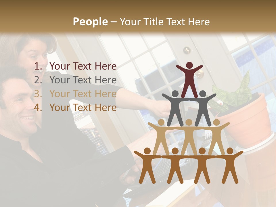 A Man And A Woman Looking At A Laptop Screen PowerPoint Template