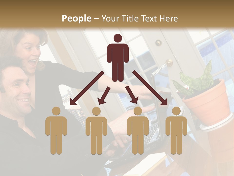 A Man And A Woman Looking At A Laptop Screen PowerPoint Template