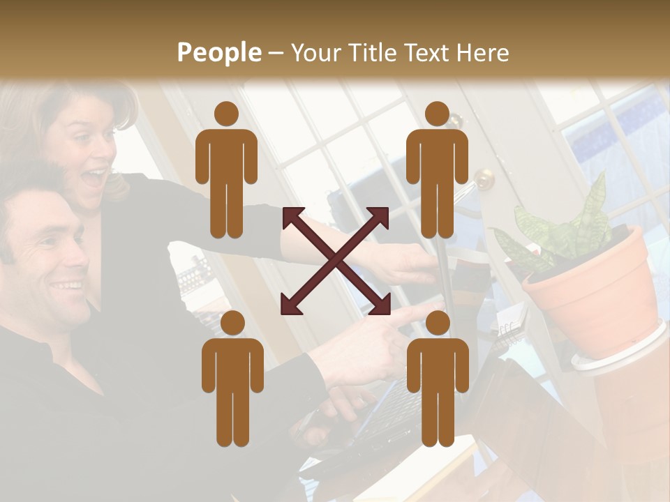 A Man And A Woman Looking At A Laptop Screen PowerPoint Template