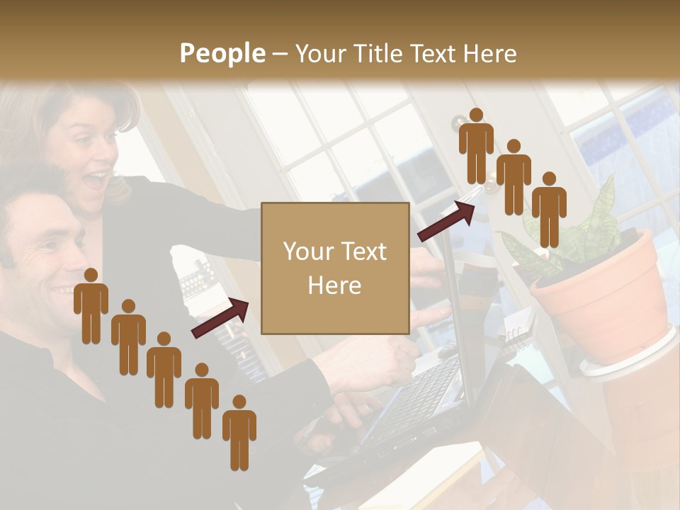 A Man And A Woman Looking At A Laptop Screen PowerPoint Template