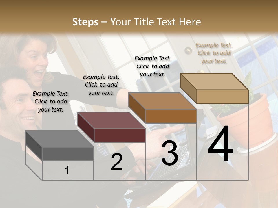 A Man And A Woman Looking At A Laptop Screen PowerPoint Template