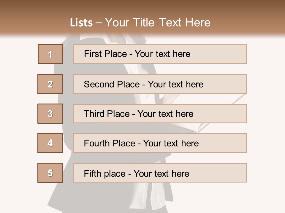 A Woman In A Business Suit Holding A Clipboard PowerPoint Template