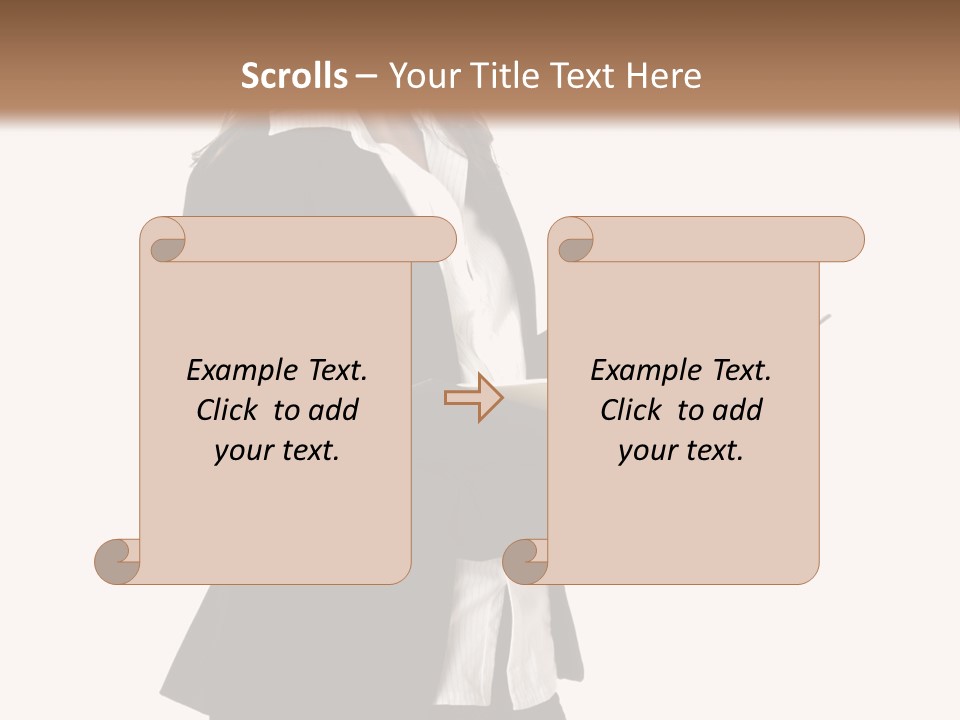 A Woman In A Business Suit Holding A Clipboard PowerPoint Template