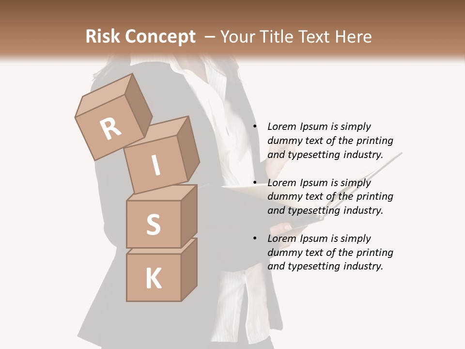 A Woman In A Business Suit Holding A Clipboard PowerPoint Template