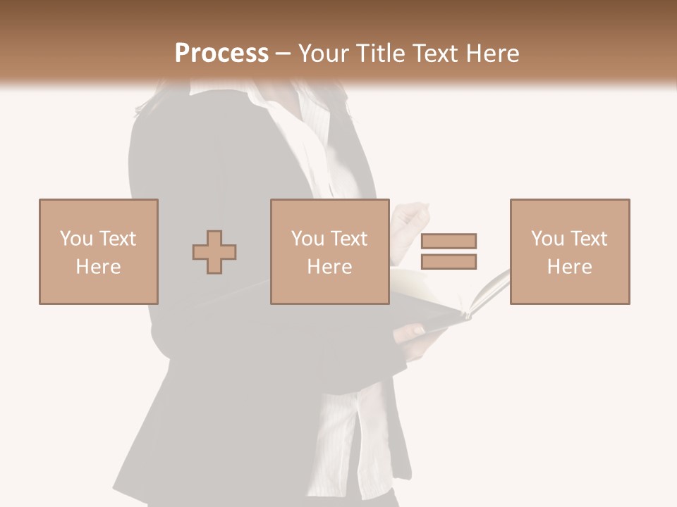 A Woman In A Business Suit Holding A Clipboard PowerPoint Template
