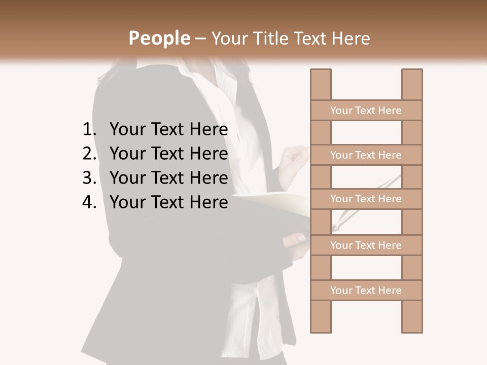 A Woman In A Business Suit Holding A Clipboard PowerPoint Template