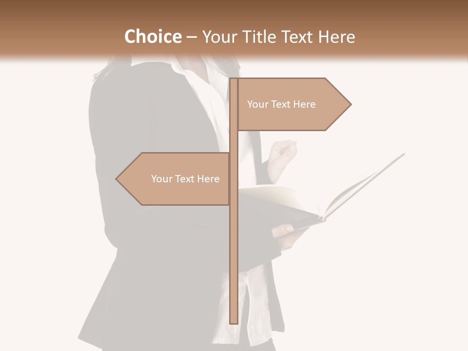 A Woman In A Business Suit Holding A Clipboard PowerPoint Template