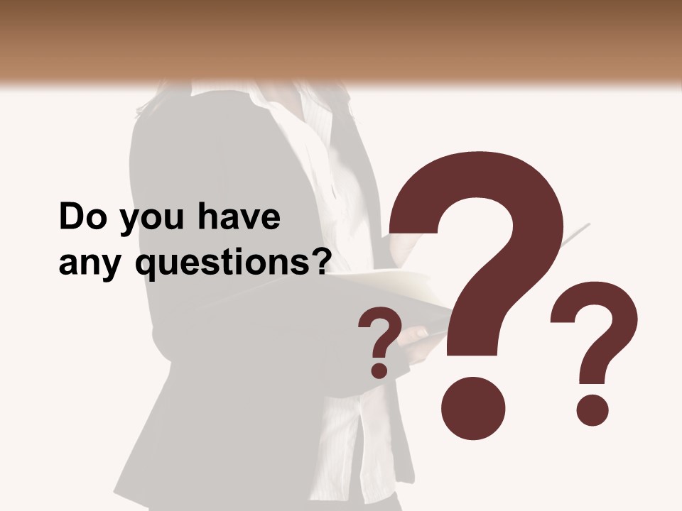 A Woman In A Business Suit Holding A Clipboard PowerPoint Template