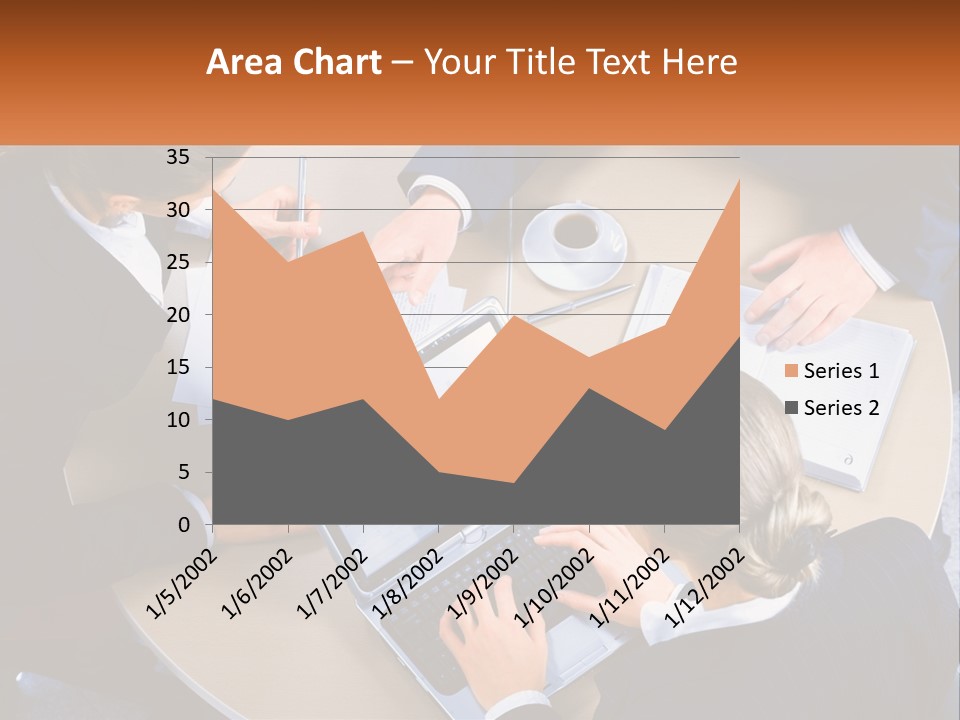A Group Of People Sitting At A Table Working On Laptops PowerPoint Template