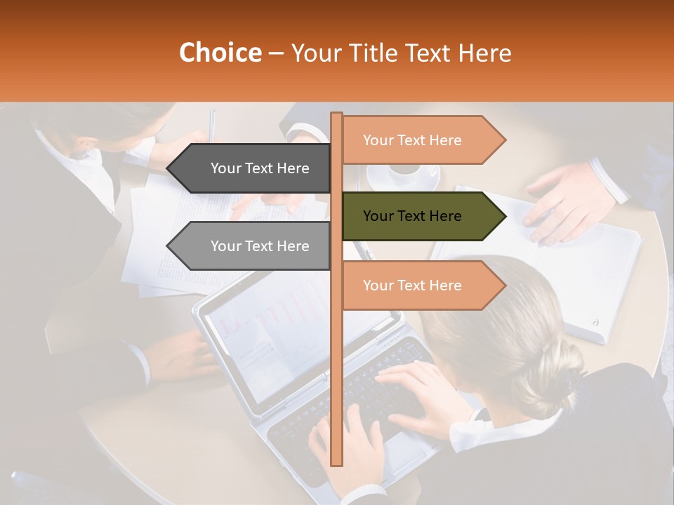 A Group Of People Sitting At A Table Working On Laptops PowerPoint Template