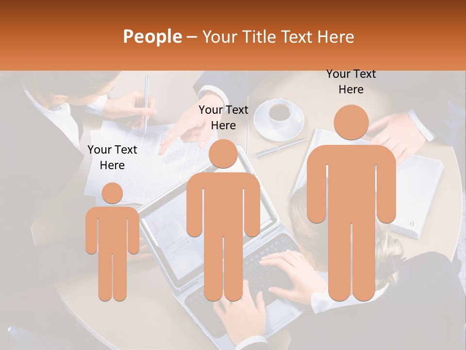 A Group Of People Sitting At A Table Working On Laptops PowerPoint Template