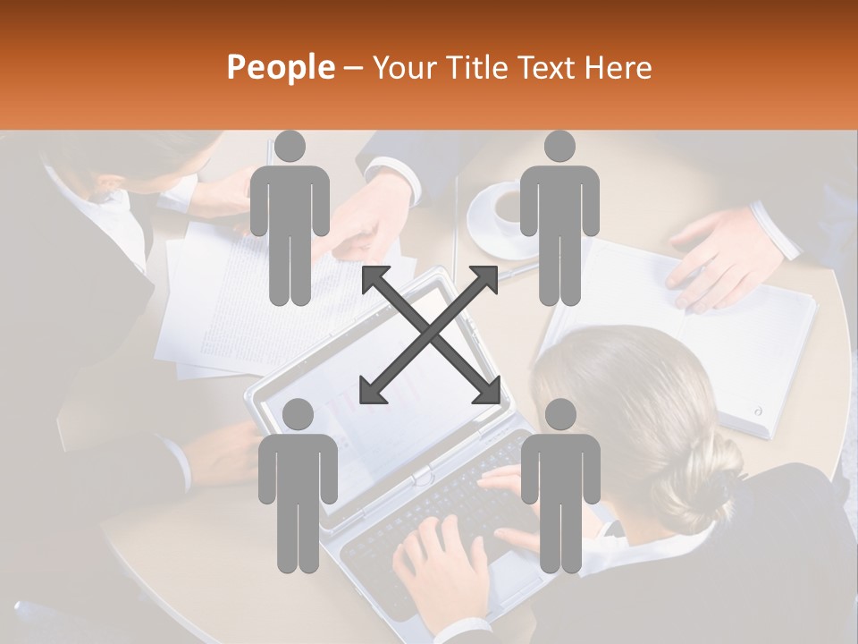 A Group Of People Sitting At A Table Working On Laptops PowerPoint Template