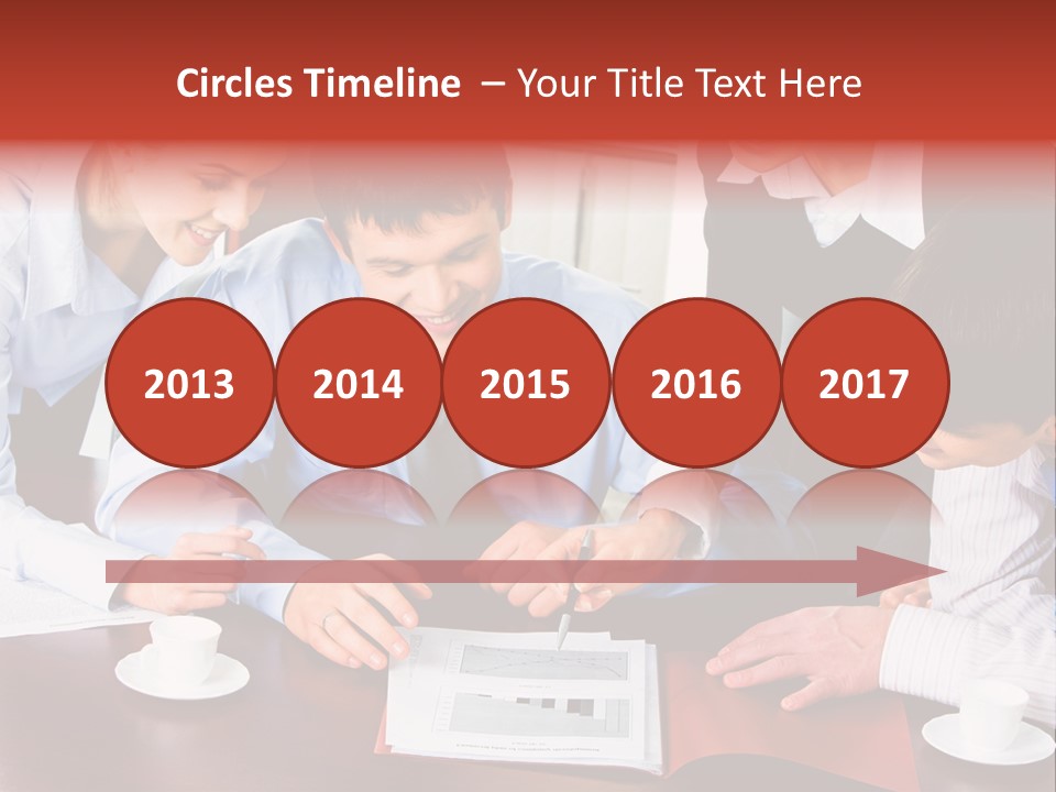 A Group Of Business People Looking At A Presentation PowerPoint Template