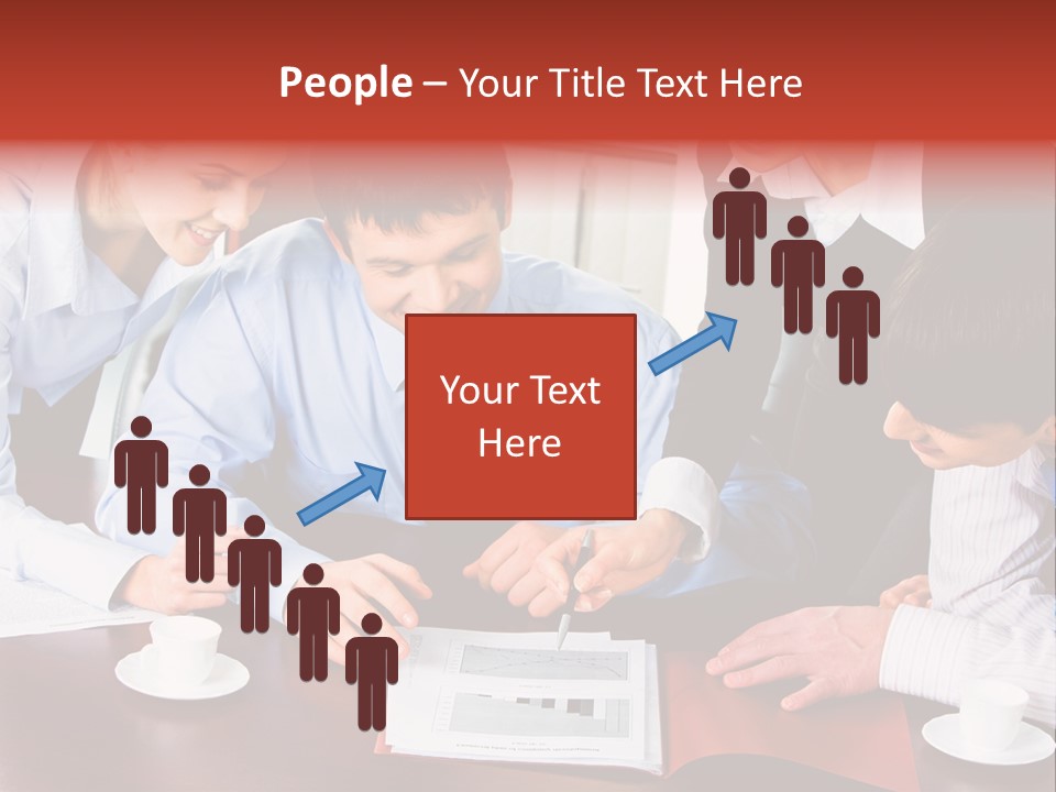 A Group Of Business People Looking At A Presentation PowerPoint Template