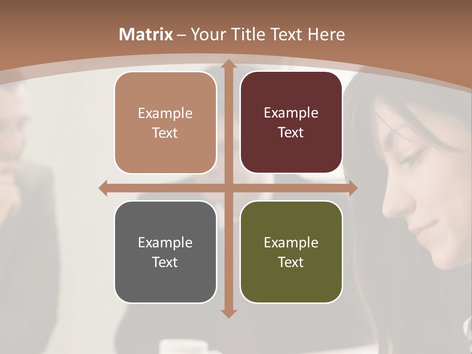 A Woman Sitting At A Table With A Cup Of Coffee In Front Of Her PowerPoint Template