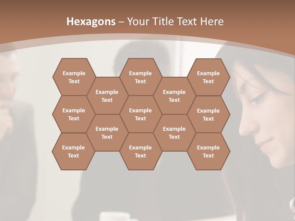 A Woman Sitting At A Table With A Cup Of Coffee In Front Of Her PowerPoint Template