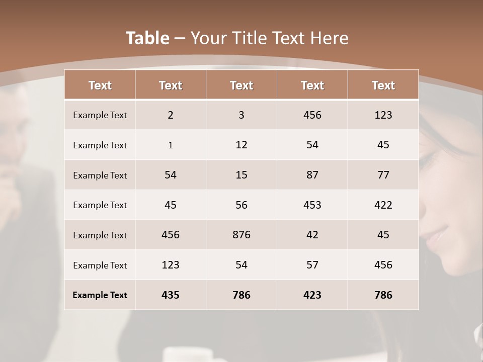 A Woman Sitting At A Table With A Cup Of Coffee In Front Of Her PowerPoint Template