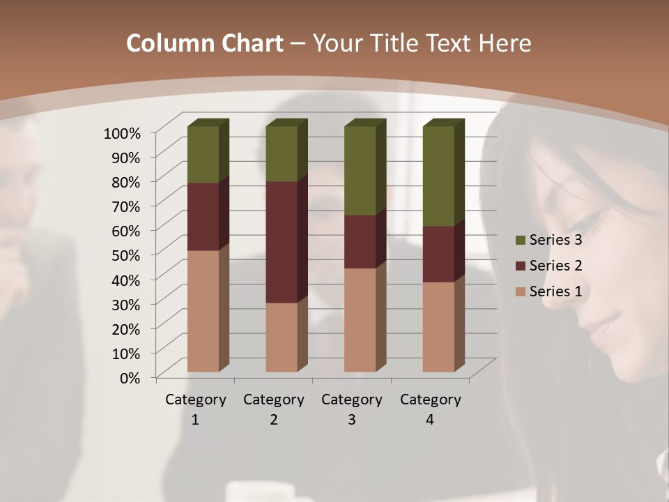 A Woman Sitting At A Table With A Cup Of Coffee In Front Of Her PowerPoint Template