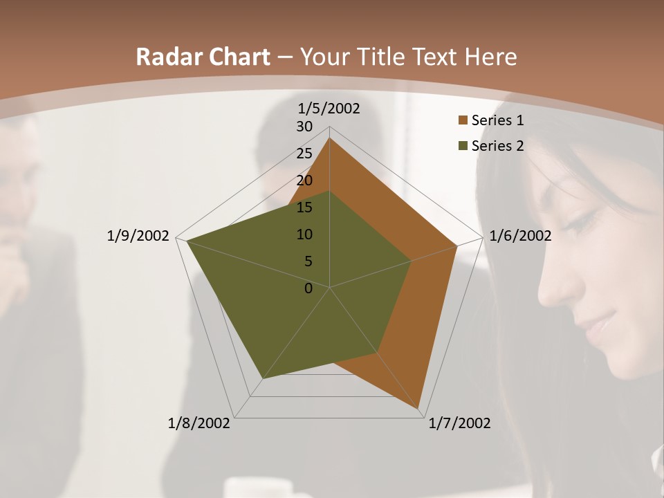 A Woman Sitting At A Table With A Cup Of Coffee In Front Of Her PowerPoint Template