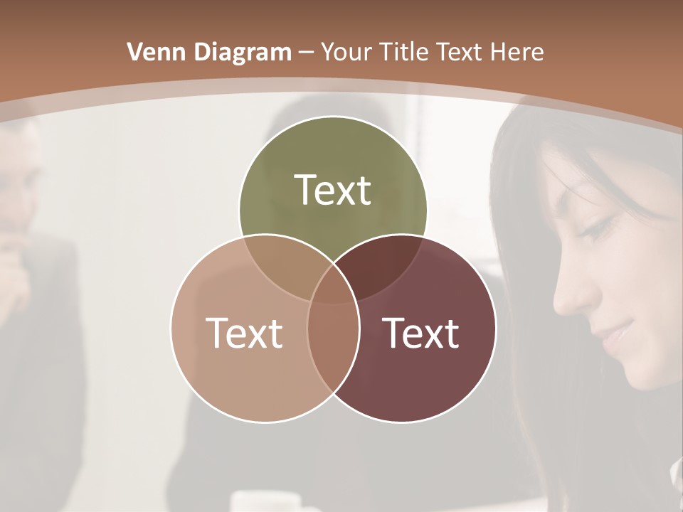 A Woman Sitting At A Table With A Cup Of Coffee In Front Of Her PowerPoint Template