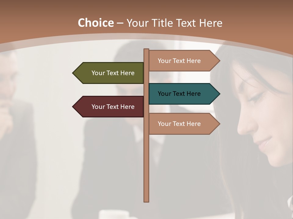 A Woman Sitting At A Table With A Cup Of Coffee In Front Of Her PowerPoint Template