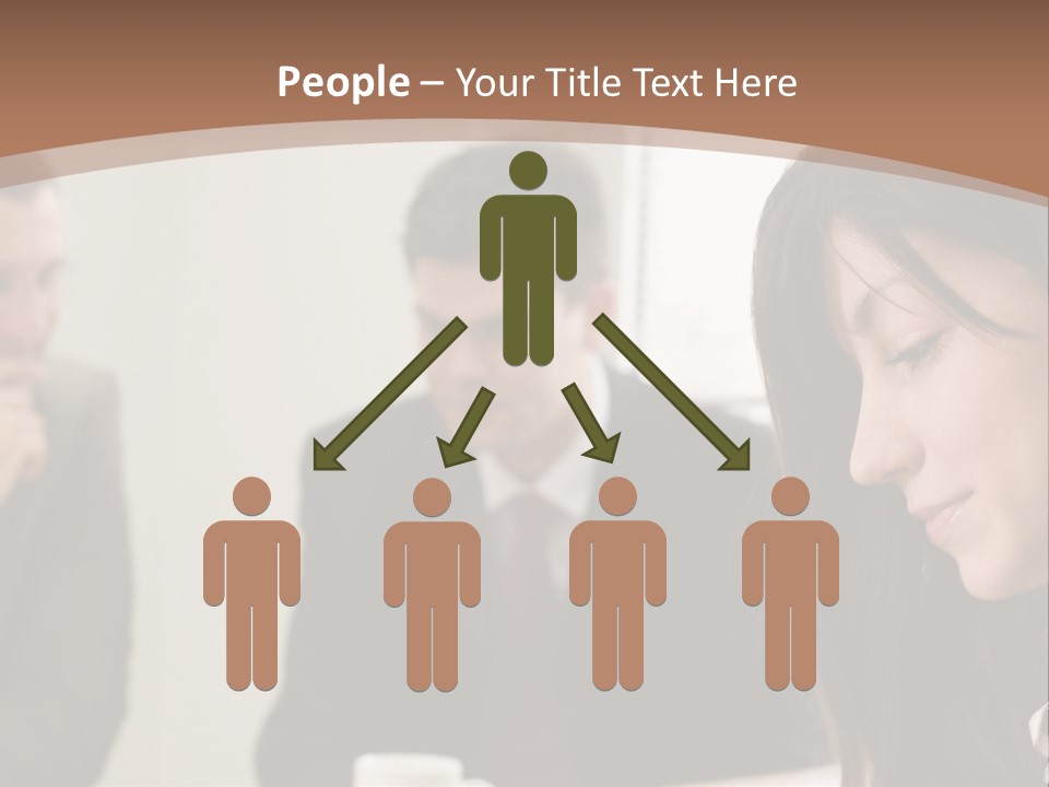 A Woman Sitting At A Table With A Cup Of Coffee In Front Of Her PowerPoint Template