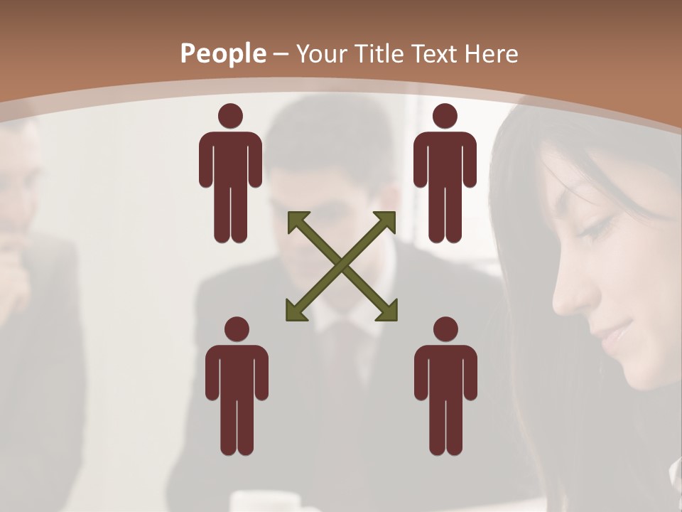 A Woman Sitting At A Table With A Cup Of Coffee In Front Of Her PowerPoint Template