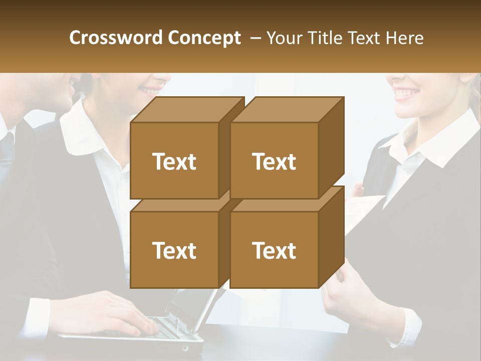 A Group Of People Standing Around A Laptop Computer PowerPoint Template
