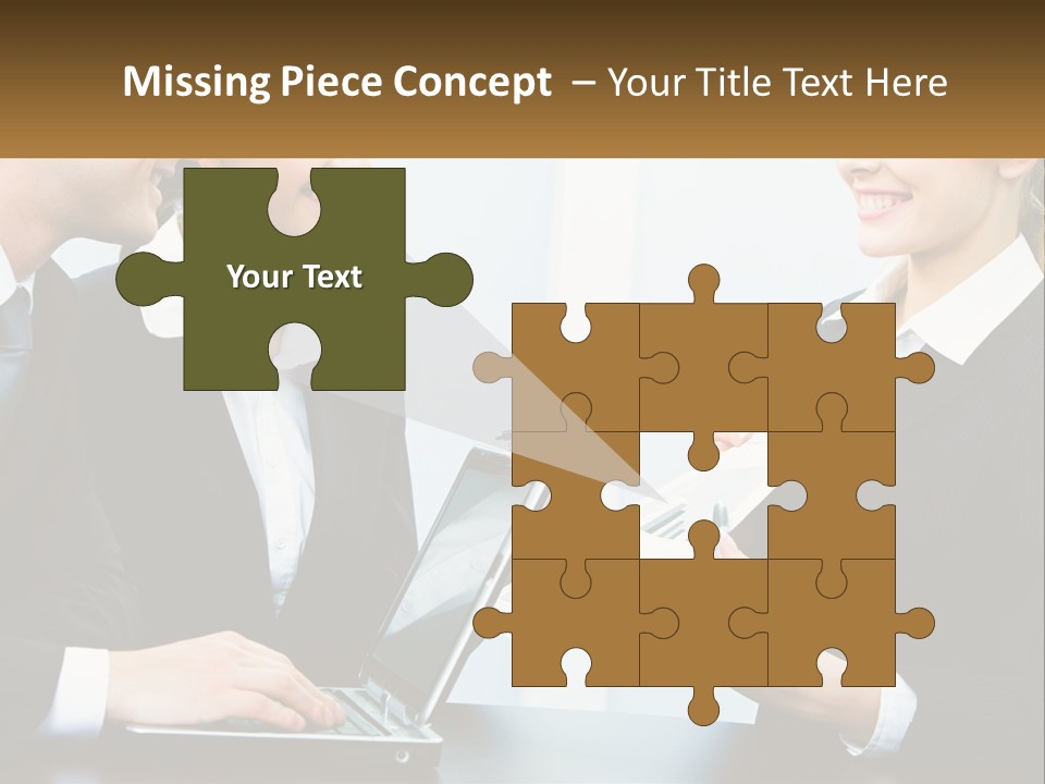 A Group Of People Standing Around A Laptop Computer PowerPoint Template