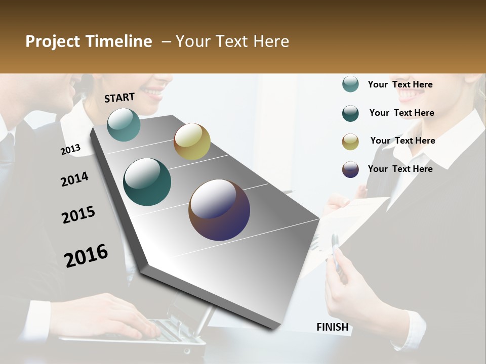 A Group Of People Standing Around A Laptop Computer PowerPoint Template