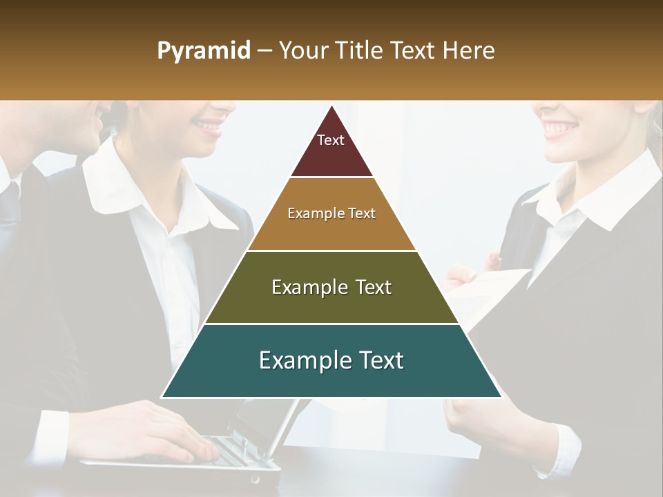 A Group Of People Standing Around A Laptop Computer PowerPoint Template