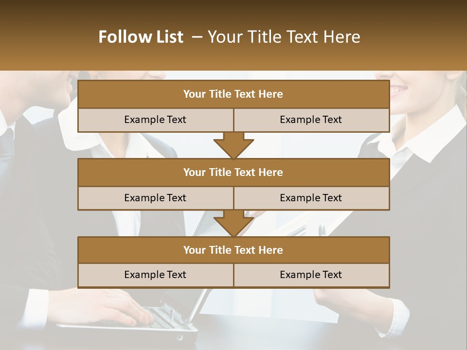 A Group Of People Standing Around A Laptop Computer PowerPoint Template