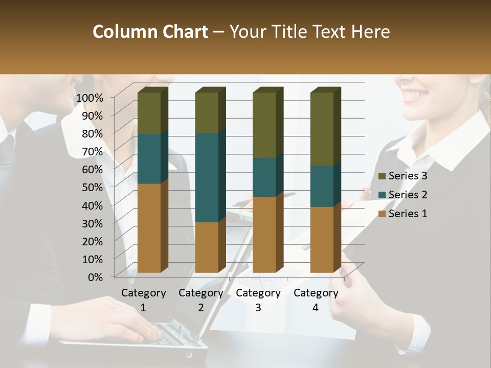 A Group Of People Standing Around A Laptop Computer PowerPoint Template