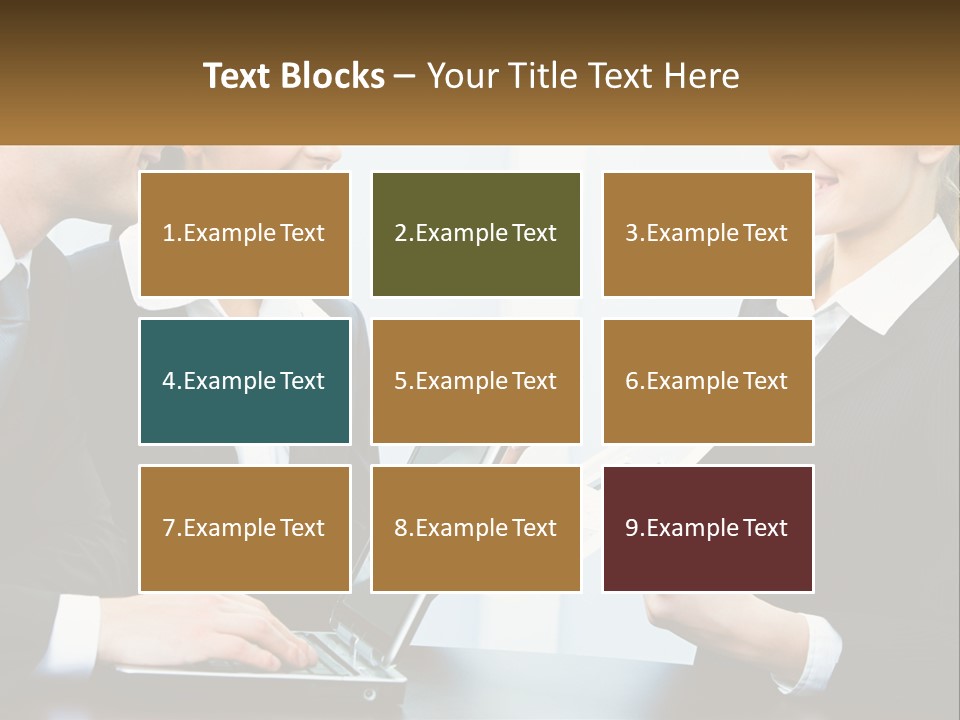 A Group Of People Standing Around A Laptop Computer PowerPoint Template