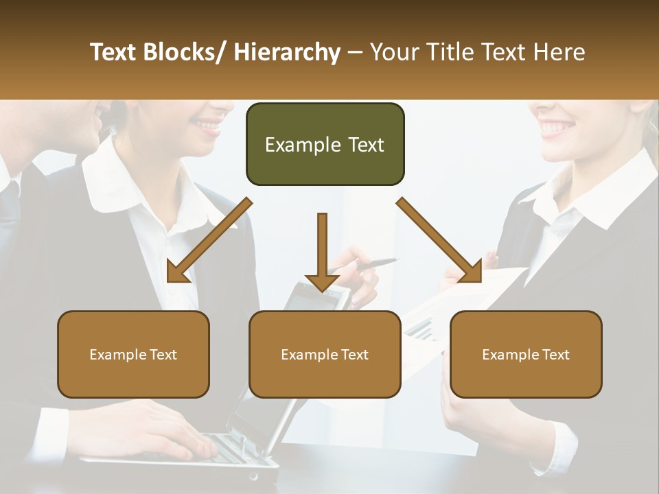 A Group Of People Standing Around A Laptop Computer PowerPoint Template