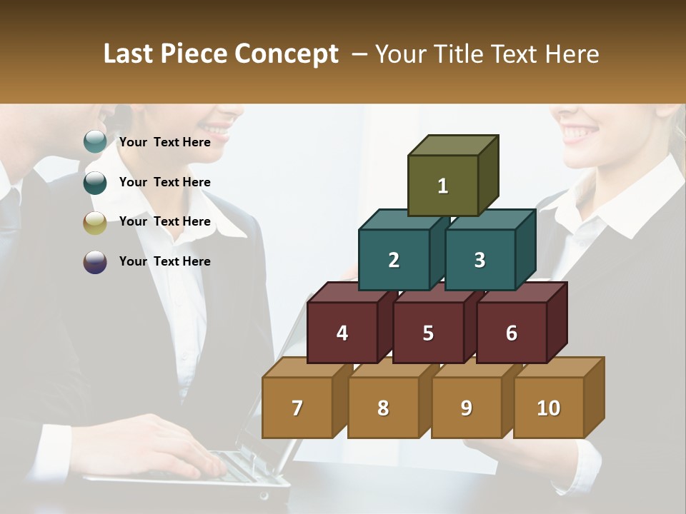 A Group Of People Standing Around A Laptop Computer PowerPoint Template