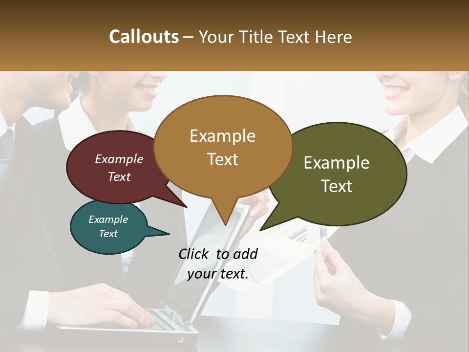 A Group Of People Standing Around A Laptop Computer PowerPoint Template