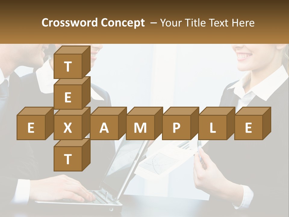 A Group Of People Standing Around A Laptop Computer PowerPoint Template