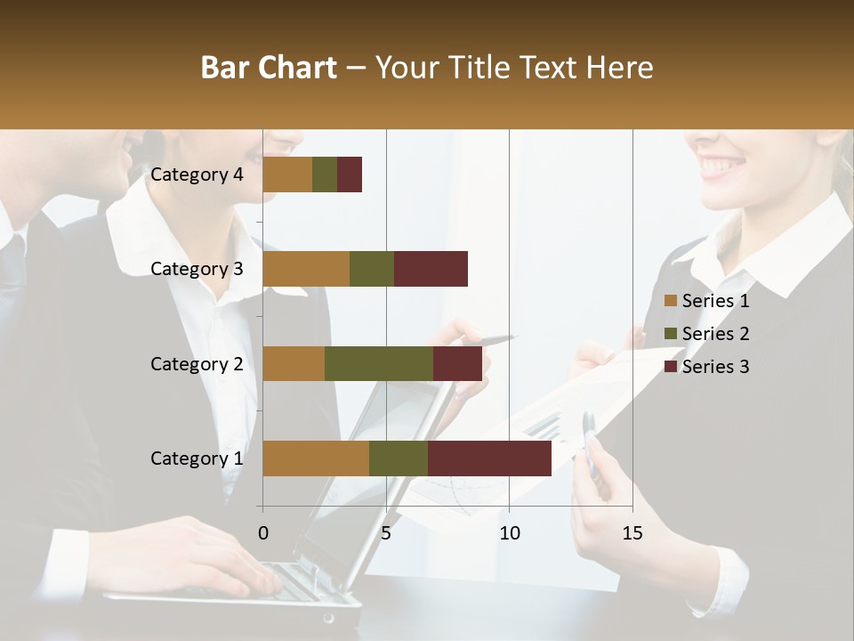 A Group Of People Standing Around A Laptop Computer PowerPoint Template