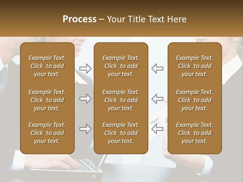 A Group Of People Standing Around A Laptop Computer PowerPoint Template
