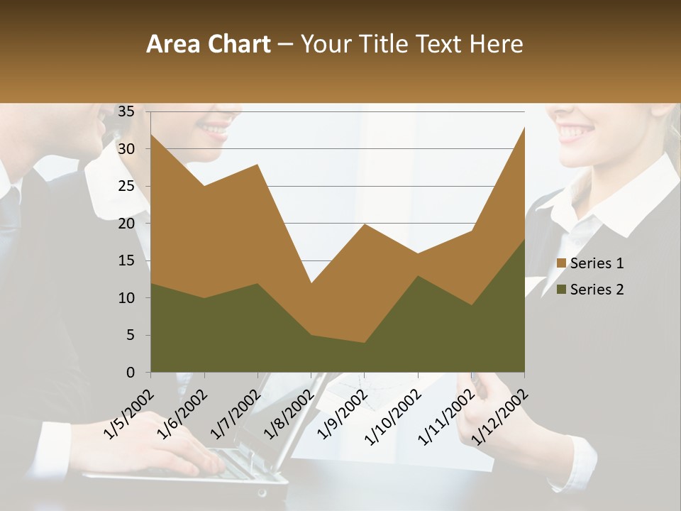 A Group Of People Standing Around A Laptop Computer PowerPoint Template