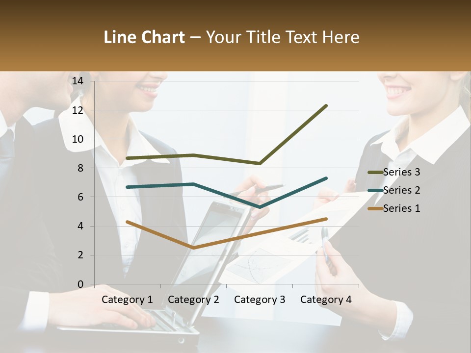 A Group Of People Standing Around A Laptop Computer PowerPoint Template