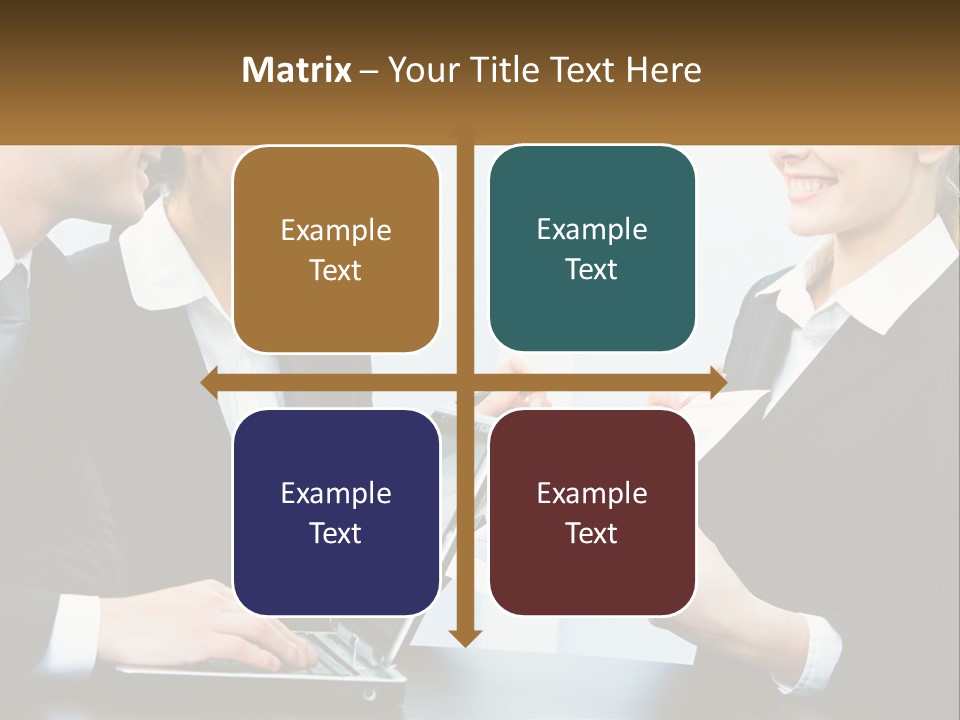 A Group Of People Standing Around A Laptop Computer PowerPoint Template