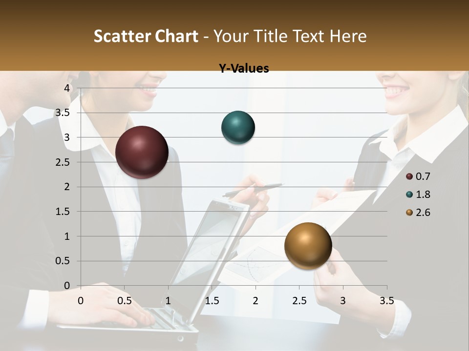 A Group Of People Standing Around A Laptop Computer PowerPoint Template