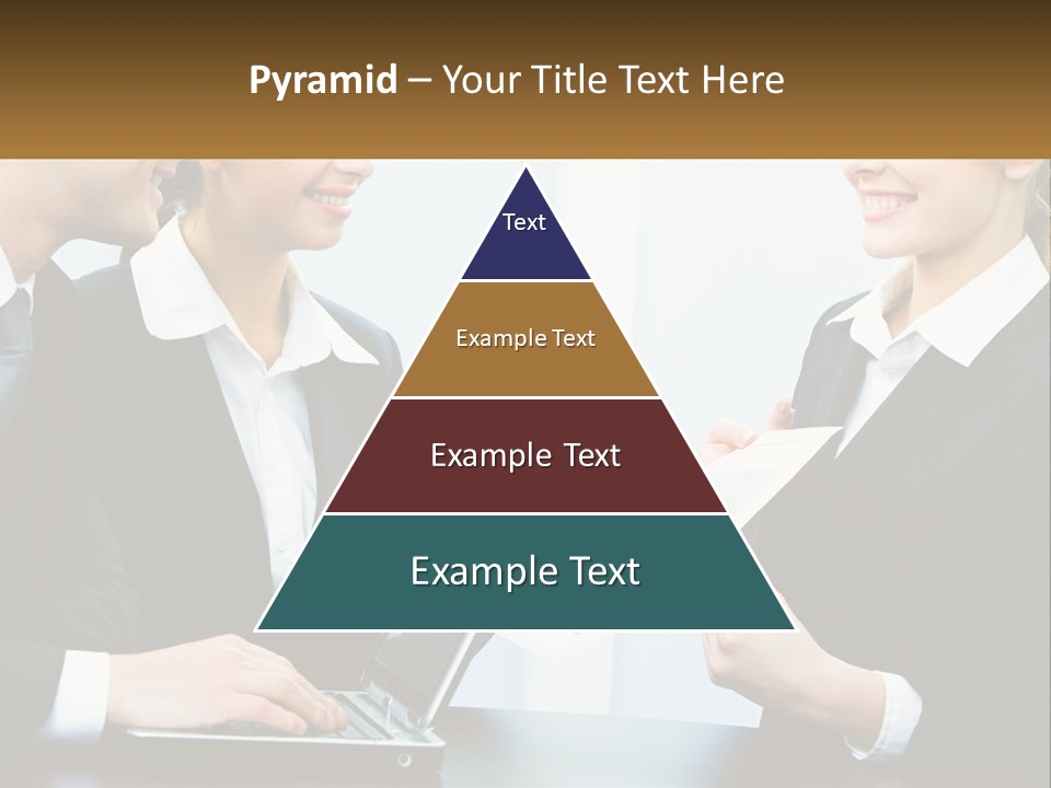 A Group Of People Standing Around A Laptop Computer PowerPoint Template