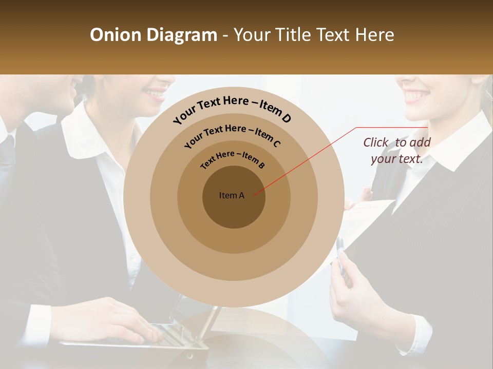 A Group Of People Standing Around A Laptop Computer PowerPoint Template