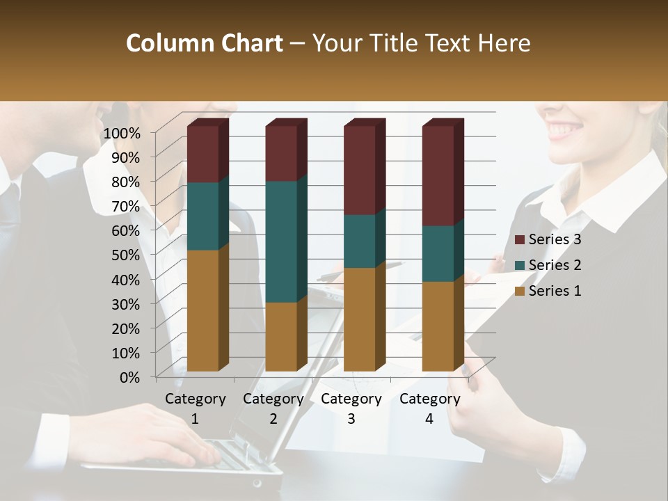 A Group Of People Standing Around A Laptop Computer PowerPoint Template