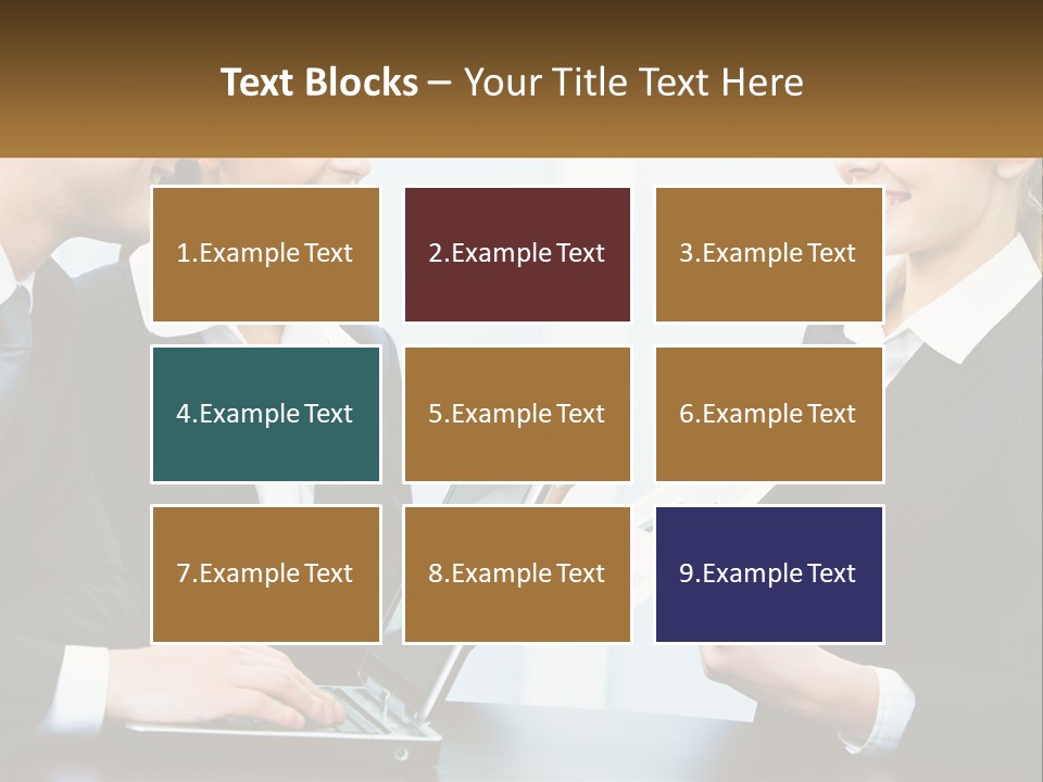A Group Of People Standing Around A Laptop Computer PowerPoint Template