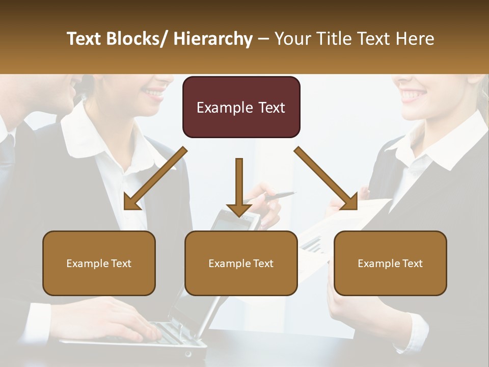 A Group Of People Standing Around A Laptop Computer PowerPoint Template