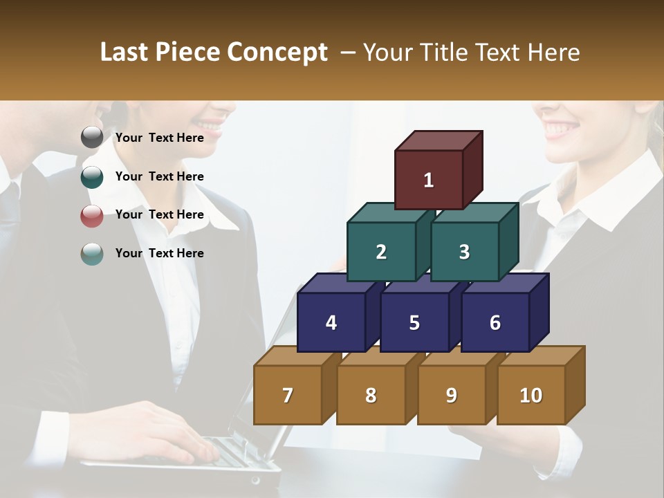 A Group Of People Standing Around A Laptop Computer PowerPoint Template